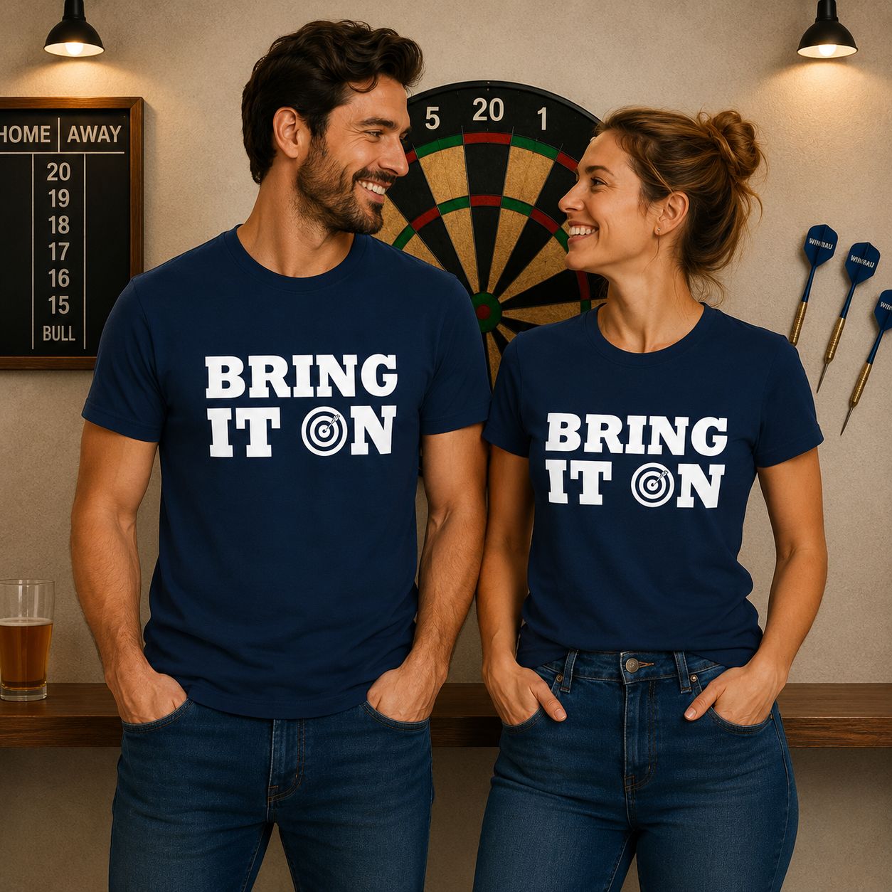 Bring It On T-Shirt - Stoere Darts T-Shirt - Leuk Cadeau voor Dartsliefhebbers