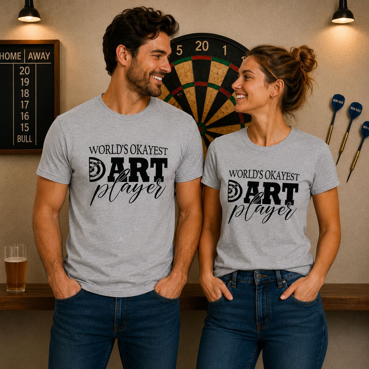 World’s Okayest Dart Player T-Shirt - Grappige Darts T-Shirt - Leuk Cadeau voor Dartsliefhebbers