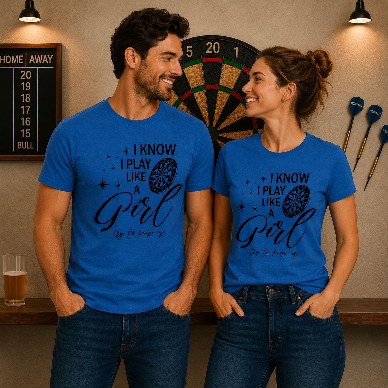 I Know I Play Like A Girl T-Shirt - Grappige Darts T-Shirt - Leuk Cadeau voor Dartsliefhebbers