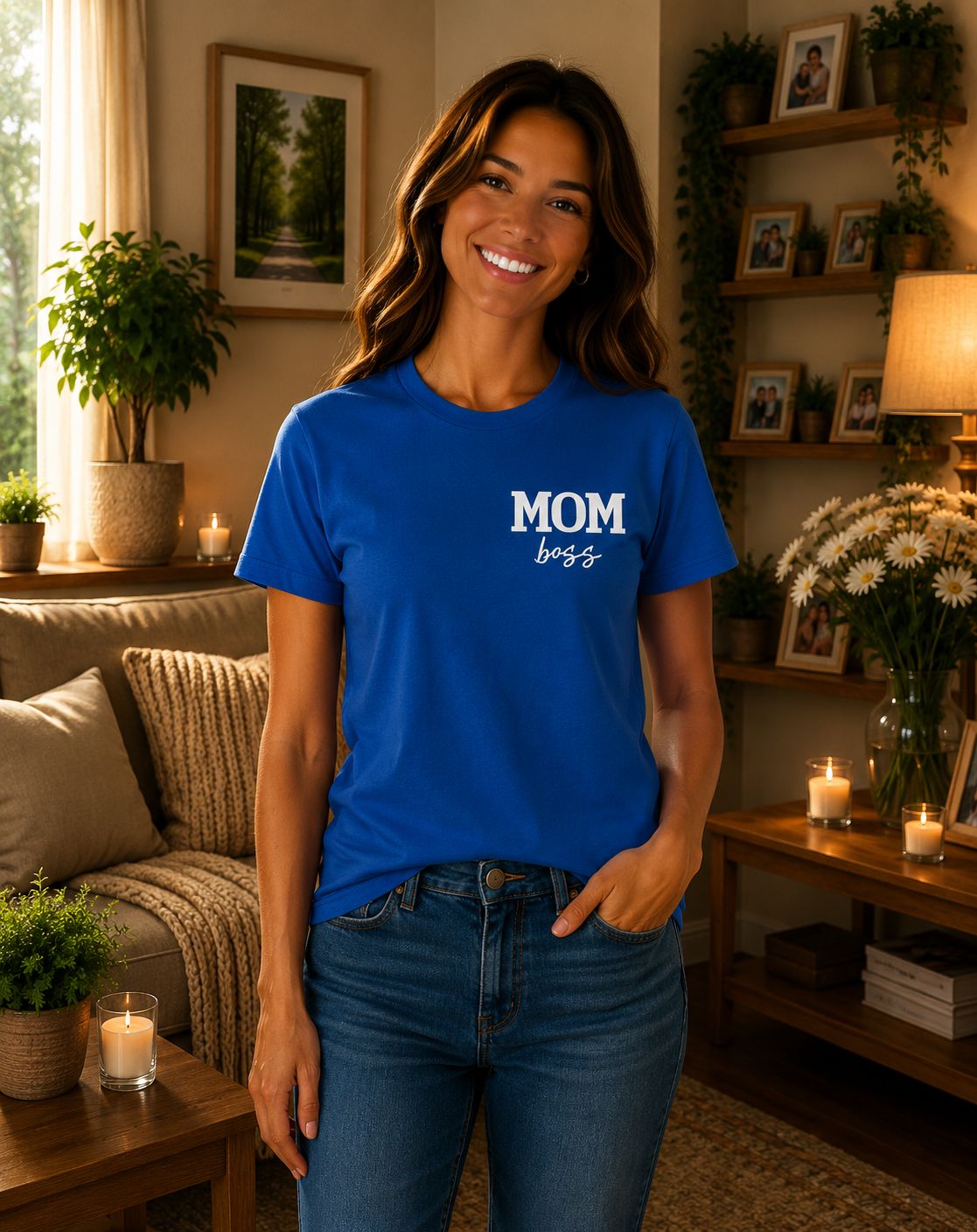 Mom Boss T-Shirt - Stoere Mama T-Shirt - Trendy Cadeau voor Mama