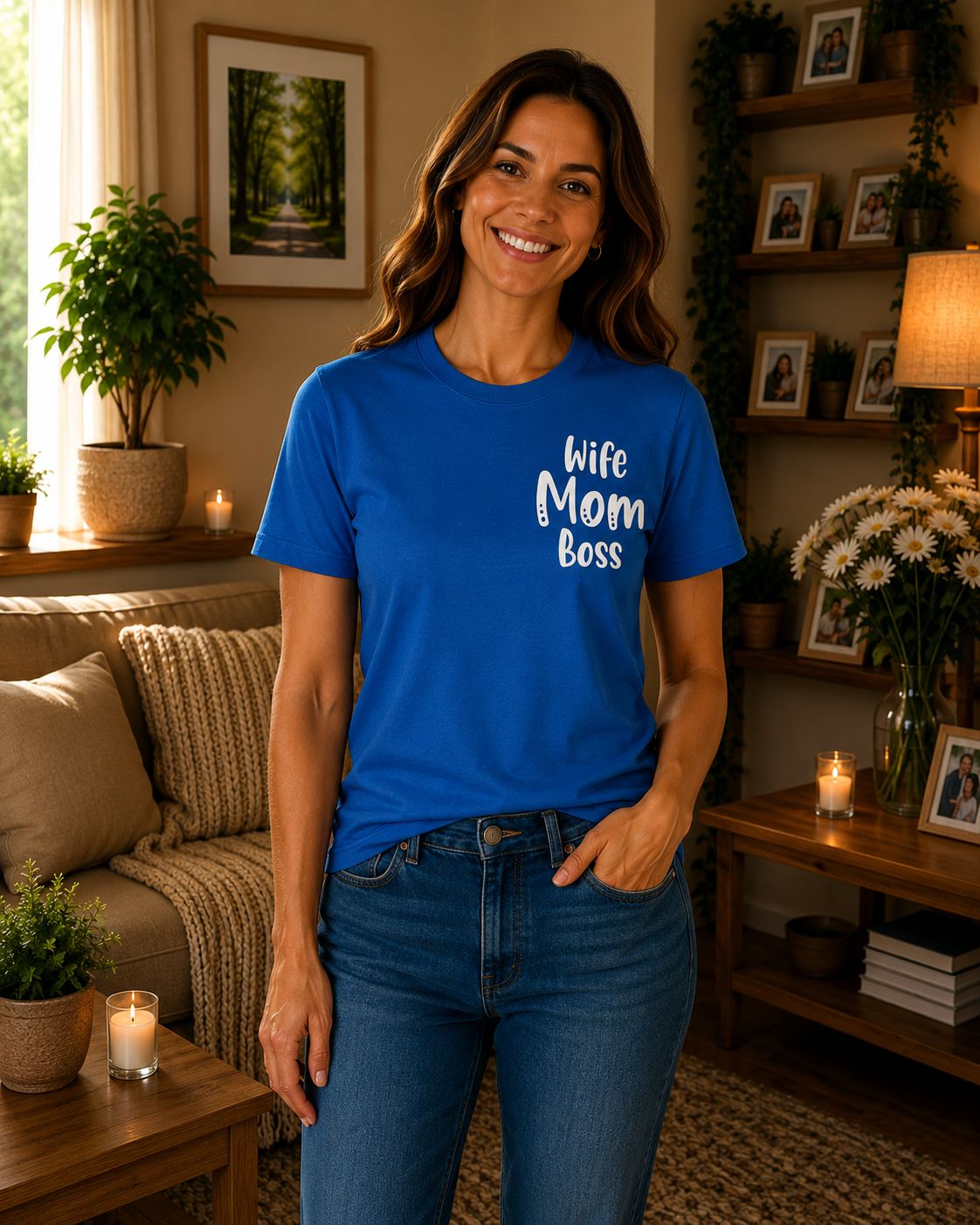 Wife Mom Boss T-Shirt - Trendy Mama T-Shirt - Stoer Cadeau voor Mama en Vrouw