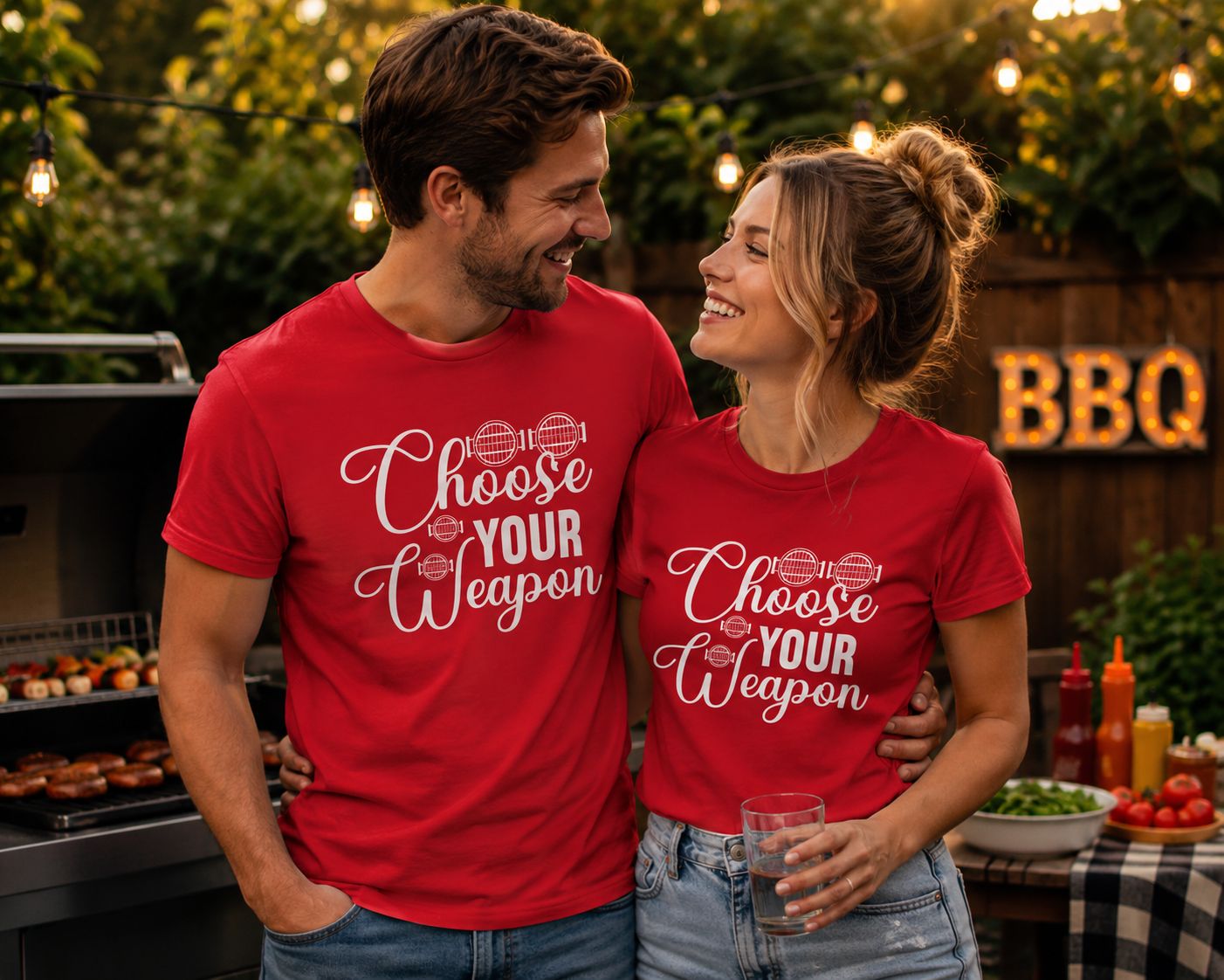 Choose Your Weapon T-Shirt - Stoere BBQ T-Shirt - Grappig Cadeau voor Grillliefhebbers
