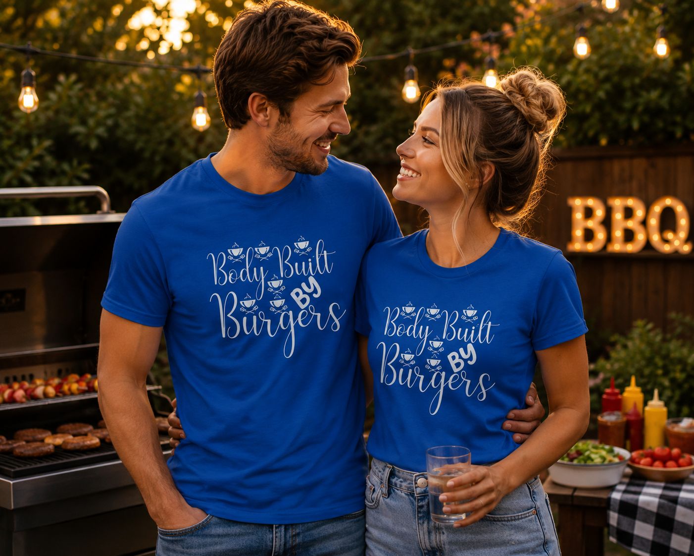 Body Built By Burgers T-Shirt - Grappige BBQ T-Shirt - Leuk Cadeau voor Burgerliefhebbers