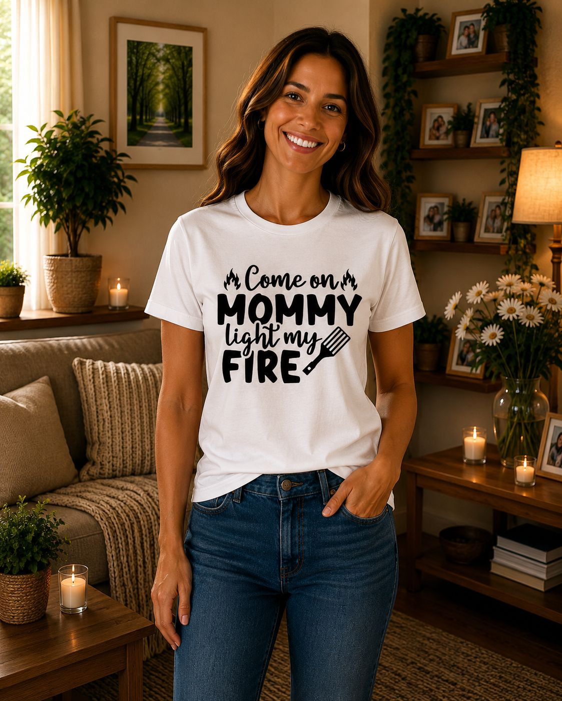 Come On Mommy, Light My Fire T-Shirt - Grappige Mama T-Shirt - Trendy Cadeau voor Mama