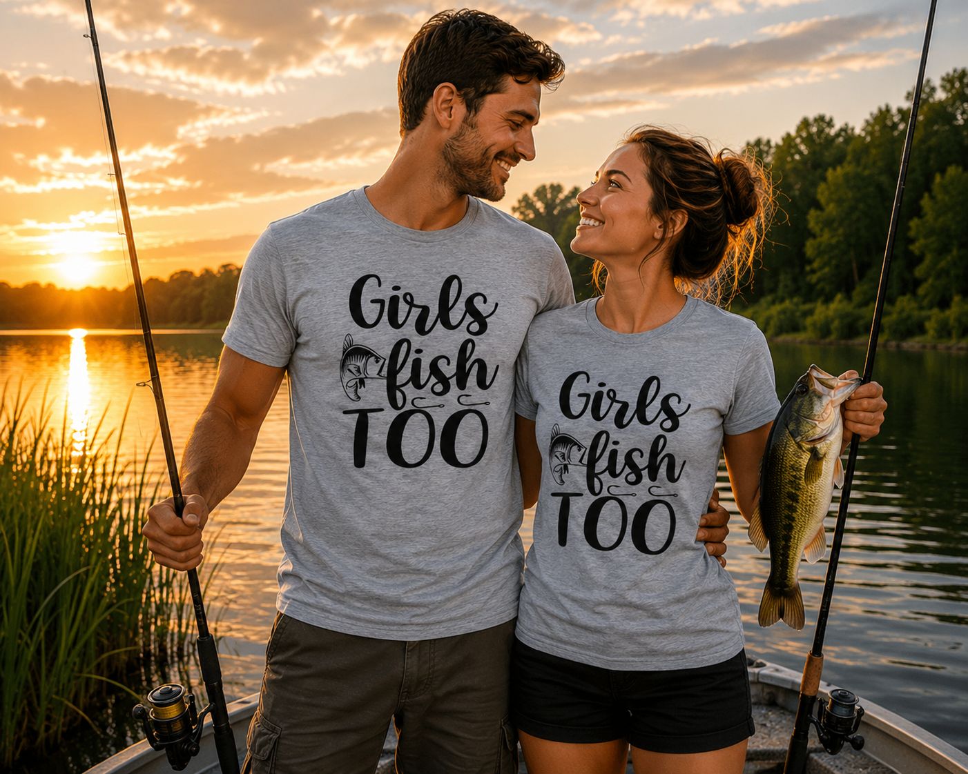 Girls Fish Too T-Shirt - Grappige Visser T-Shirt - Leuk Cadeau voor Vissers