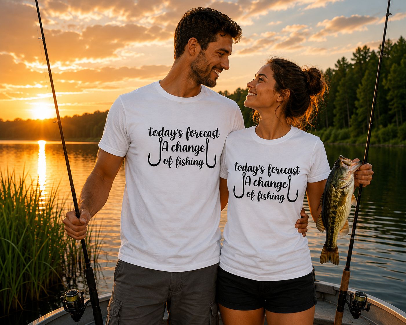 Today's Forecast A Chance Of Fishing T-Shirt - Grappige Visser T-Shirt - Leuk Cadeau voor Vissers