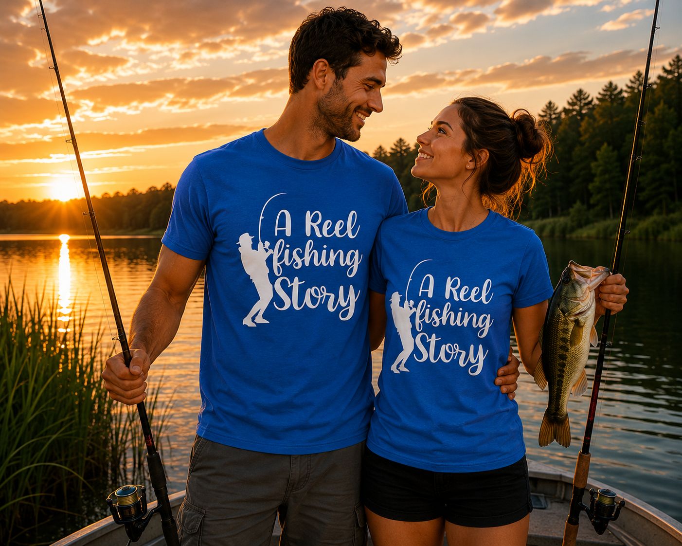 A Reel Fishing Story T-Shirt - Grappige Visser T-Shirt - Leuk Cadeau voor Vissers