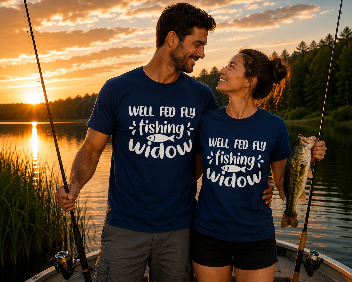 Well Fed Fly Fishing Widow T-Shirt - Grappige Visser T-Shirt - Leuk Cadeau voor Vissers