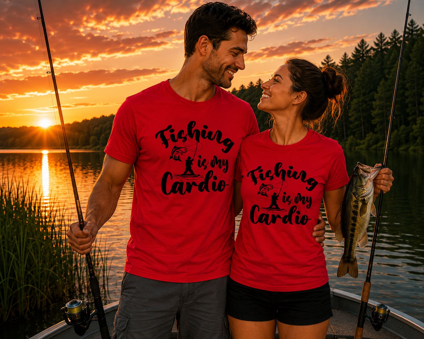 Fishing Is My Cardio T-Shirt - Grappige Visser T-Shirt - Leuk Cadeau voor Vissers
