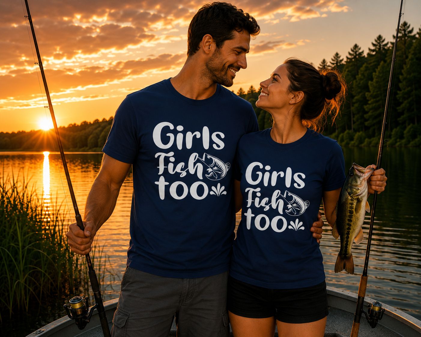 Girls Fish Too T-Shirt - Grappige Visser T-Shirt - Leuk Cadeau voor Vissers