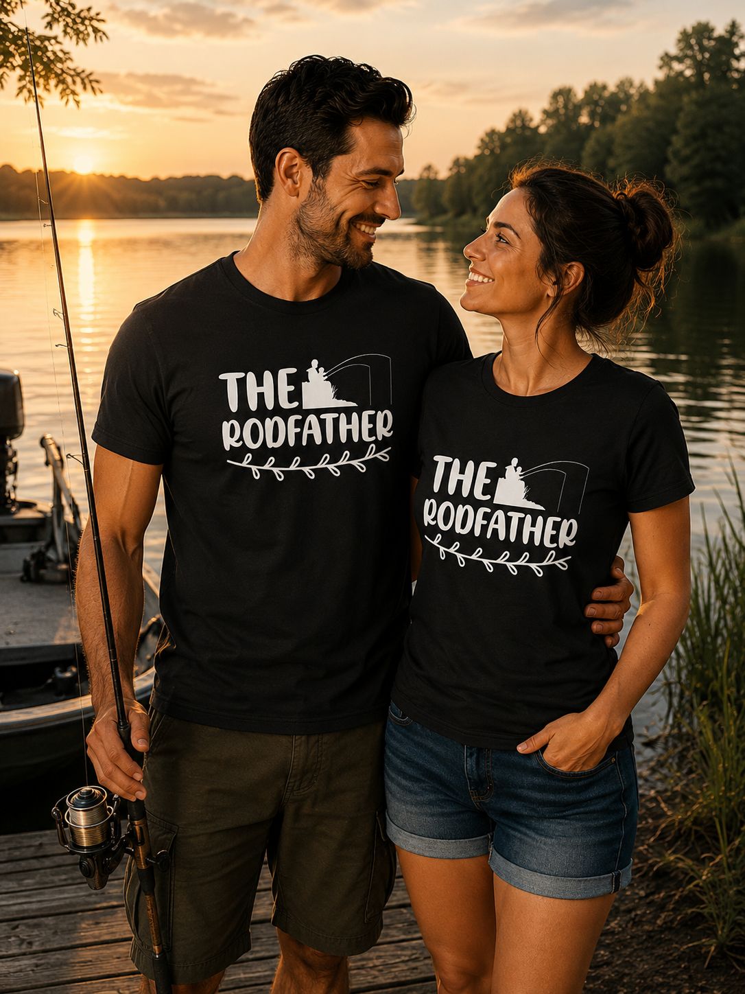 The Rodfather T-Shirt – Grappig Cadeau voor Vissende Papa’s &amp; Vaderdag