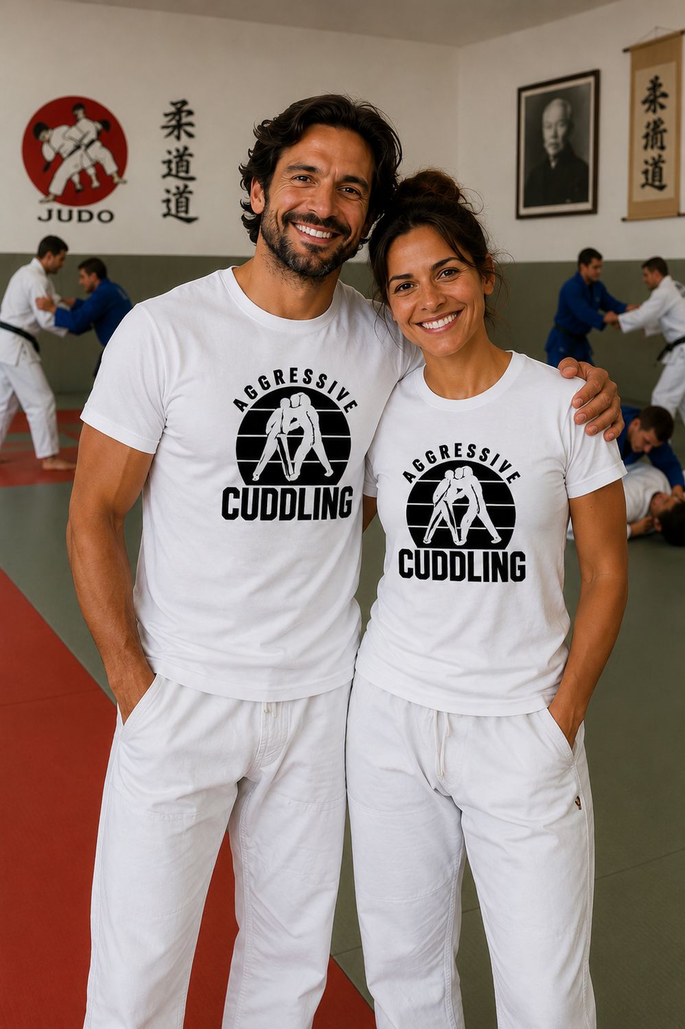 Aggressive Cuddling T-Shirt - Grappige Jiu Jitsu T-Shirt - Leuk Cadeau voor Jiu Jitsu Liefhebbers
