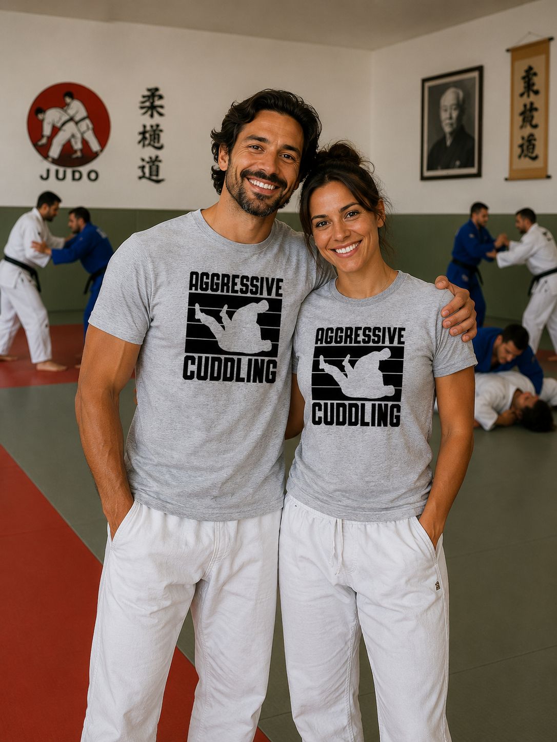 Aggressive Cuddling T-Shirt - Grappige Jiu Jitsu T-Shirt - Leuk Cadeau voor Jiu Jitsu Liefhebbers