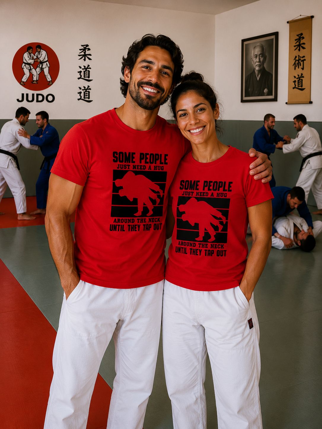 Some People Just Need A Hug Around The Neck Until They Tap Out T-Shirt - Grappige Jiu Jitsu T-Shirt - Leuk Cadeau voor Jiu Jitsu Liefhebbers