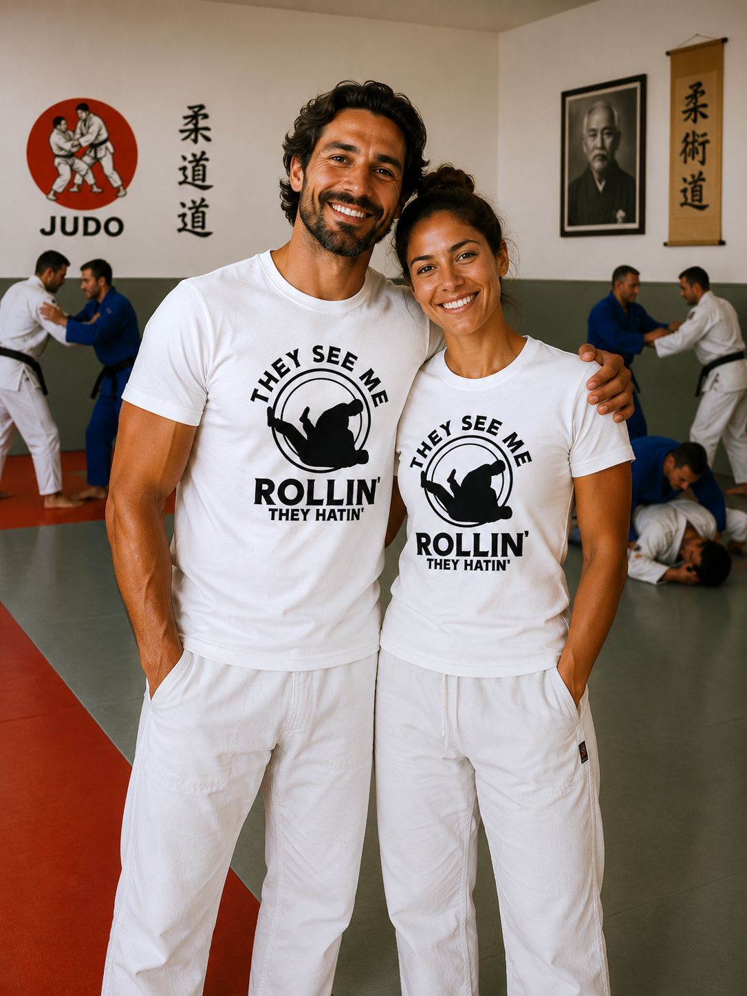They See Me Rollin They Hatin T-Shirt - Grappige Jiu Jitsu T-Shirt - Leuk Cadeau voor Jiu Jitsu Liefhebbers