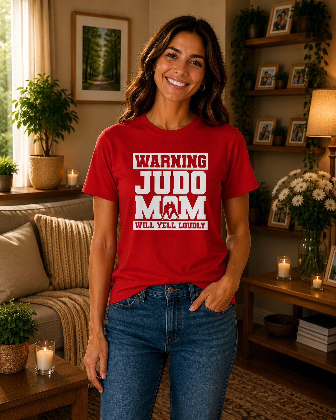 Warning, Judo Mom Will Yell Loudly T-Shirt - Grappige Judo Mama T-Shirt - Leuk Cadeau voor Sportmama
