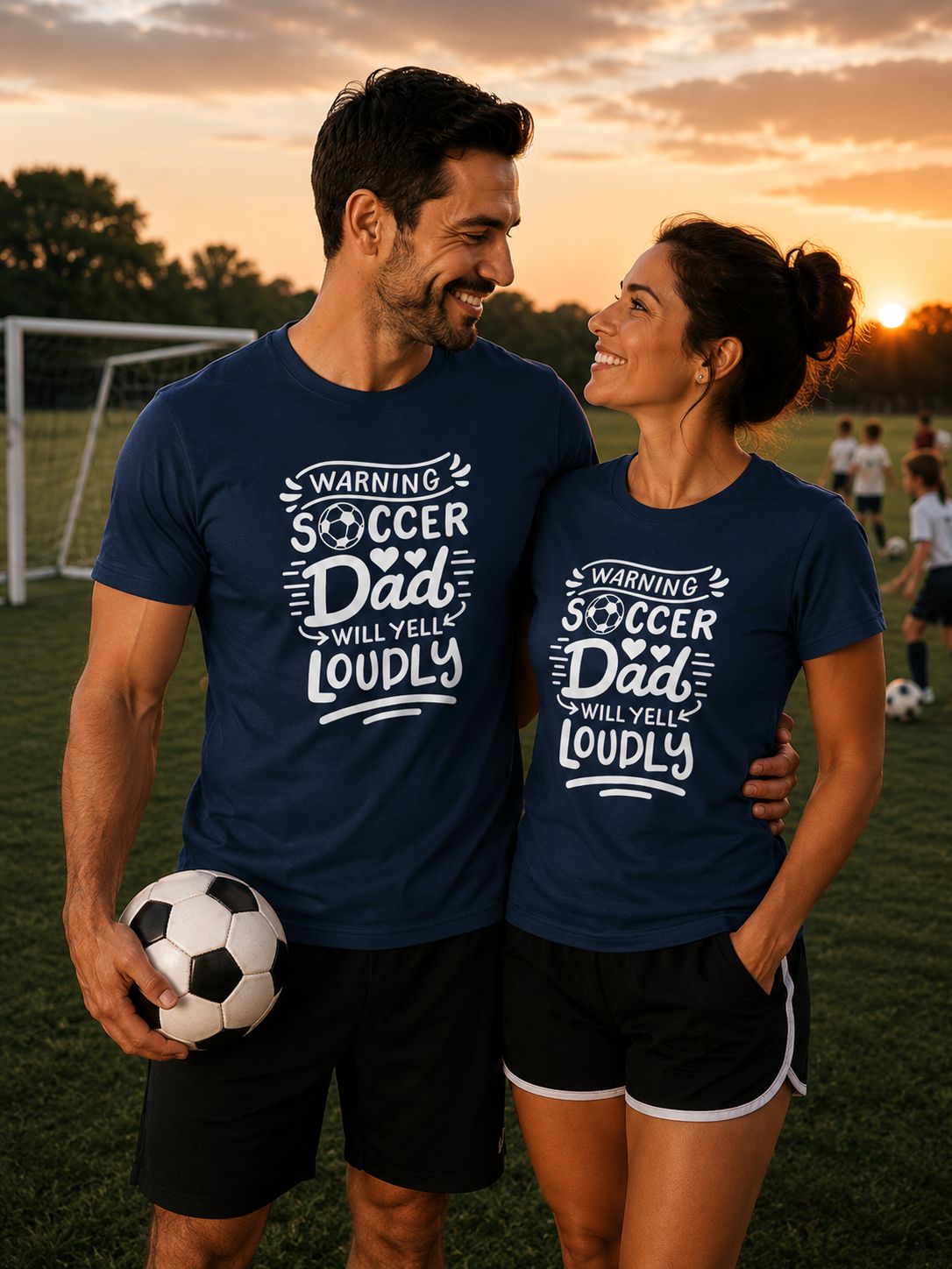 Warning Soccer Dad Will Yell Loudly - T-Shirt – Grappig Cadeau voor Fanatieke Voetbalpapa’s &amp; Vaderdag