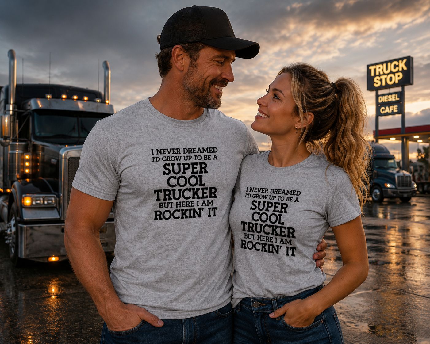 I Never Dreamed I'd Grow Up To Be A Super Cool Trucker But Here I Am Rockin' It T-Shirt - Grappige Truckers T-Shirt - Leuk Cadeau voor Truckers