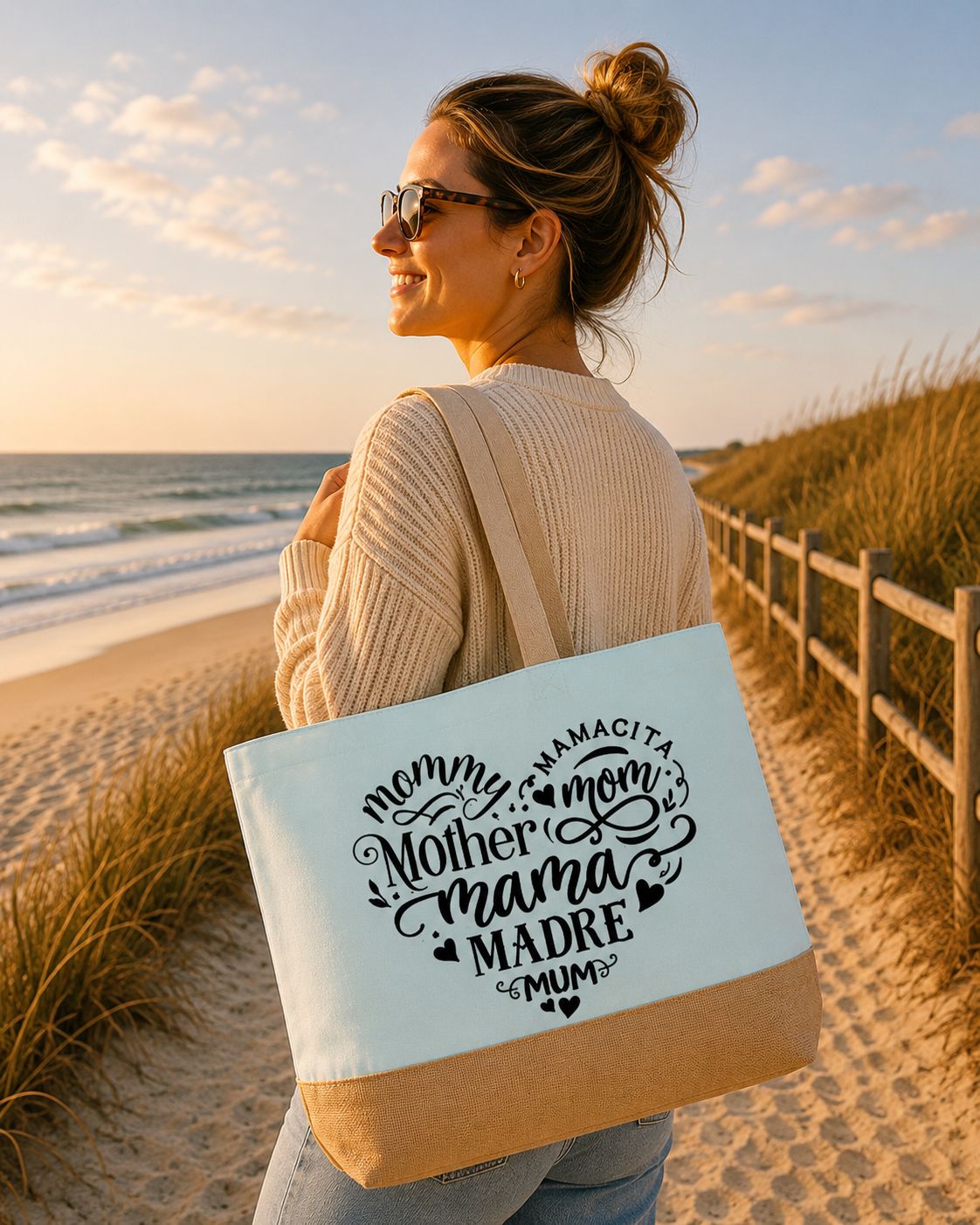 Mother Mama Madre Mom Strandtas - Trendy Mama Strandtas - Origineel Cadeau voor Mama