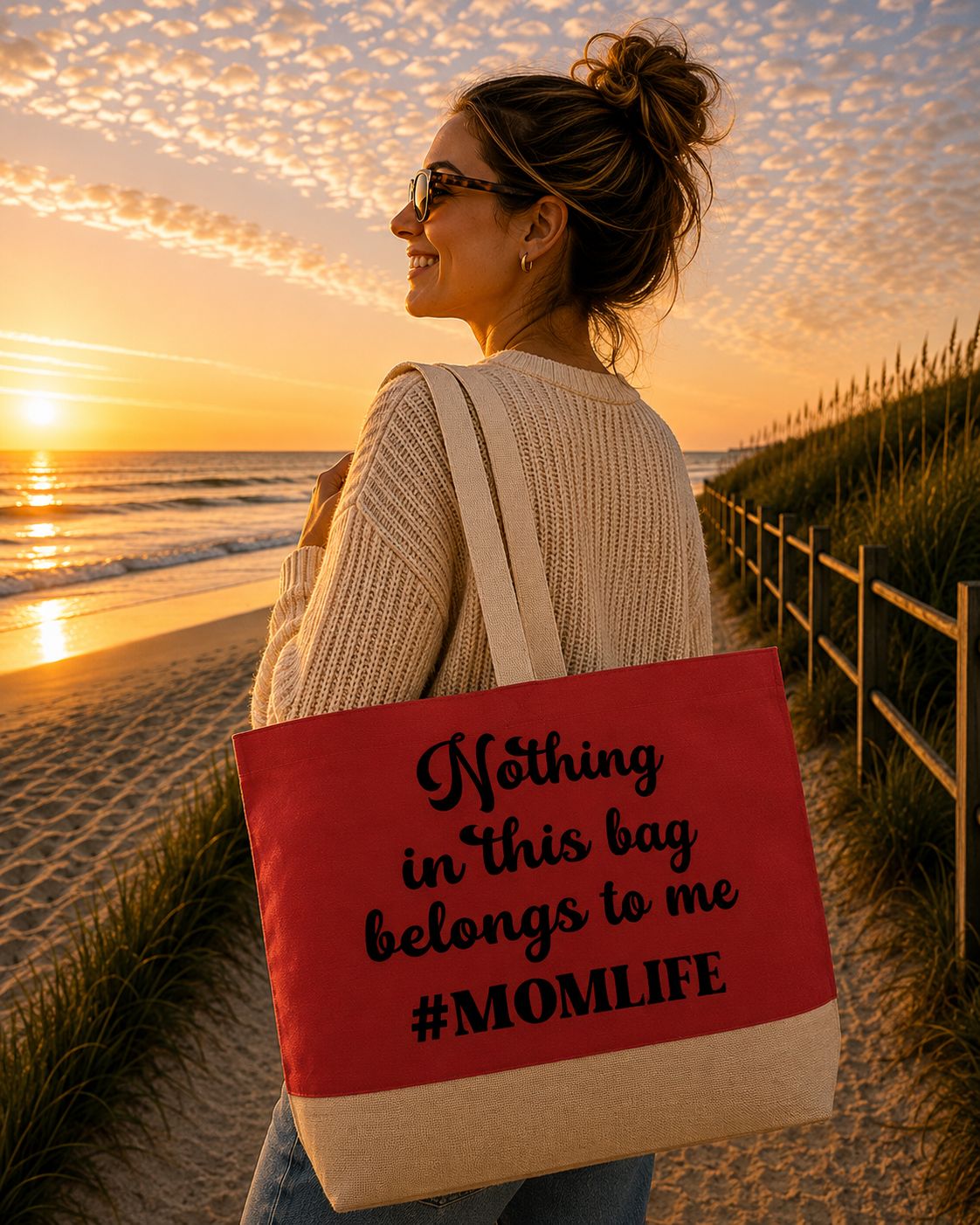 Nothing In This Bag Belongs To Me, #Momlife Strandtas - Grappige Mama Strandtas - Leuk Cadeau voor Mama