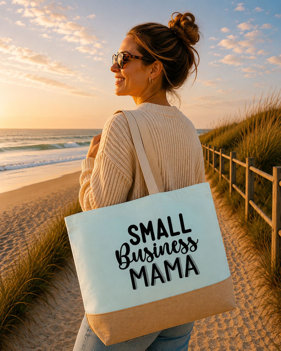 Small Business Mama Strandtas - Trendy Mama Strandtas - Perfect Cadeau voor Ondernemende Mama