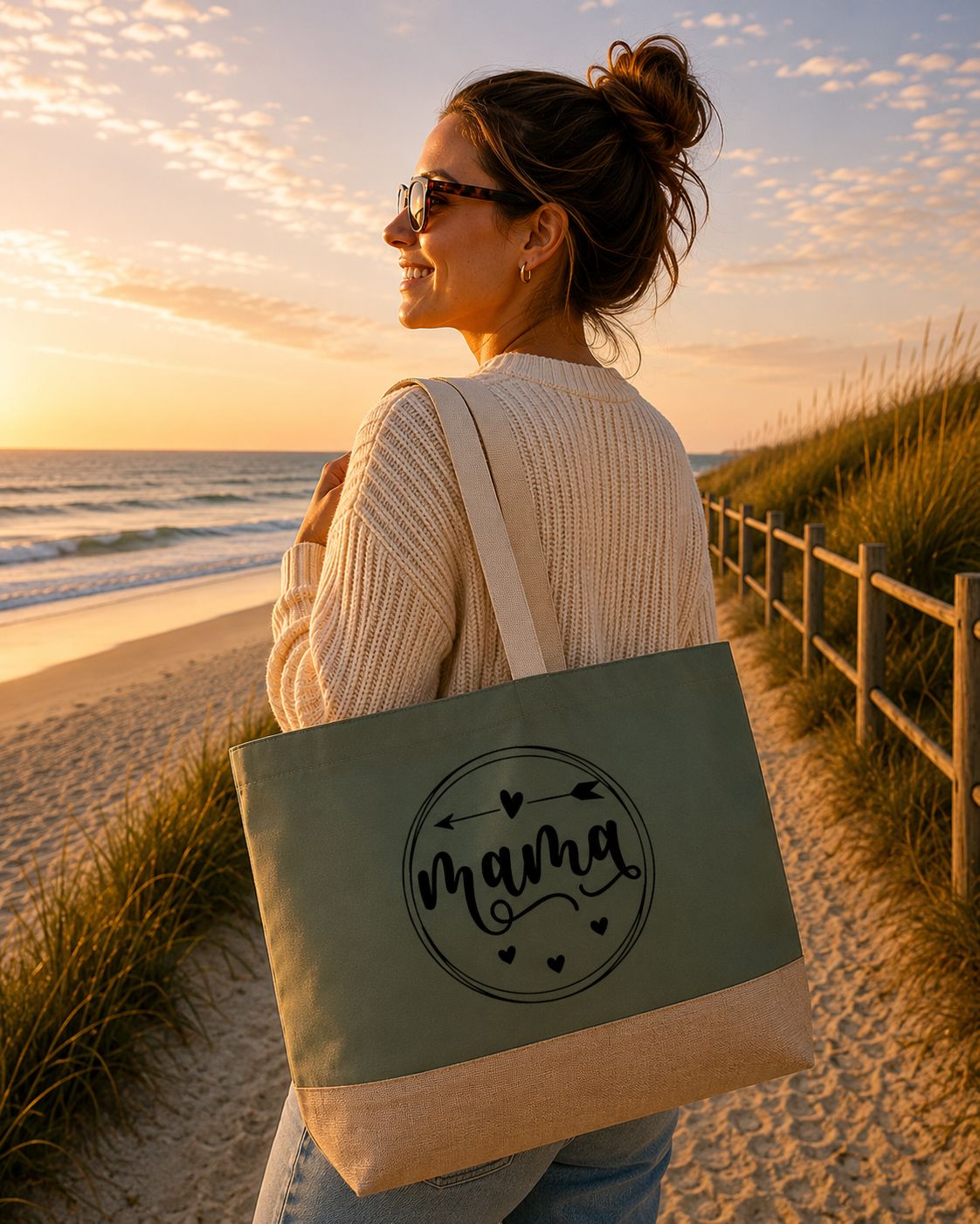 Mama Strandtas - Trendy Mama Strandtas - Origineel Cadeau voor Mama