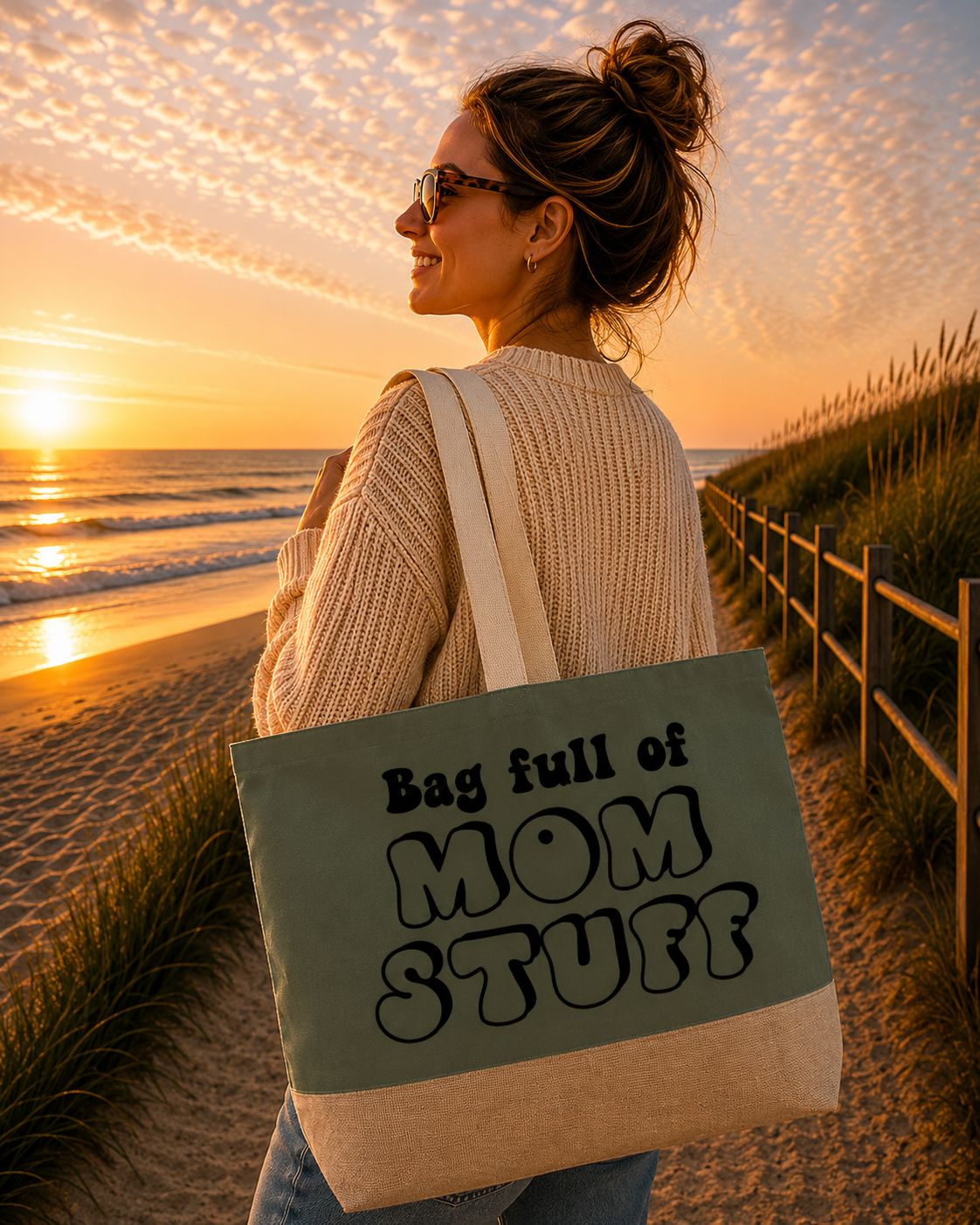 Bag Full Of Mom Stuff Strandtas - Grappige Mama Strandtas - Leuk Cadeau voor Mama