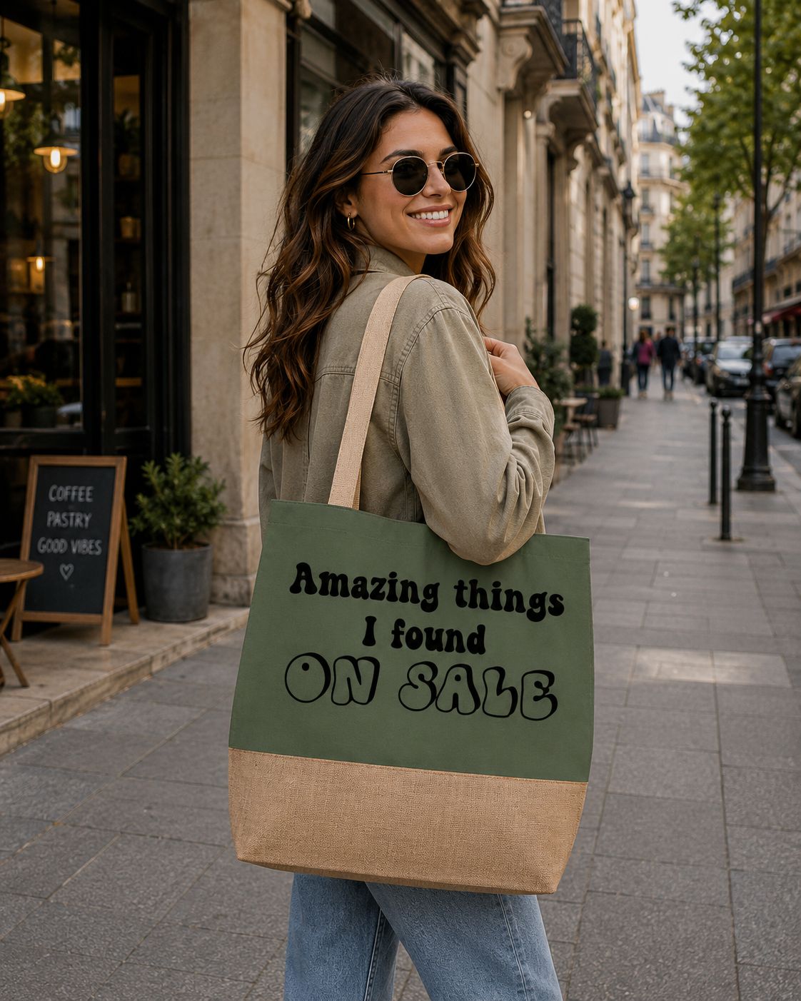 Strandtas “Amazing Things I Found In Sale” – Trendy Shopper voor Shopping Lovers &amp; Koopjesjagers