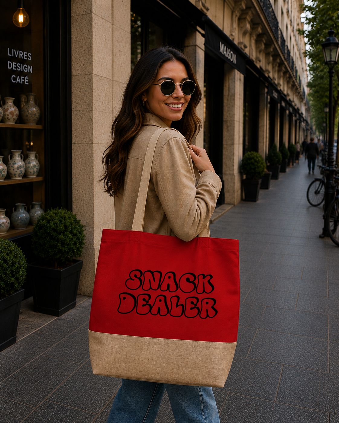 Strandtas “Snack Dealer” – Grappige Shopper voor Snacks Lovers, Stranddagen &amp; Uitstappen