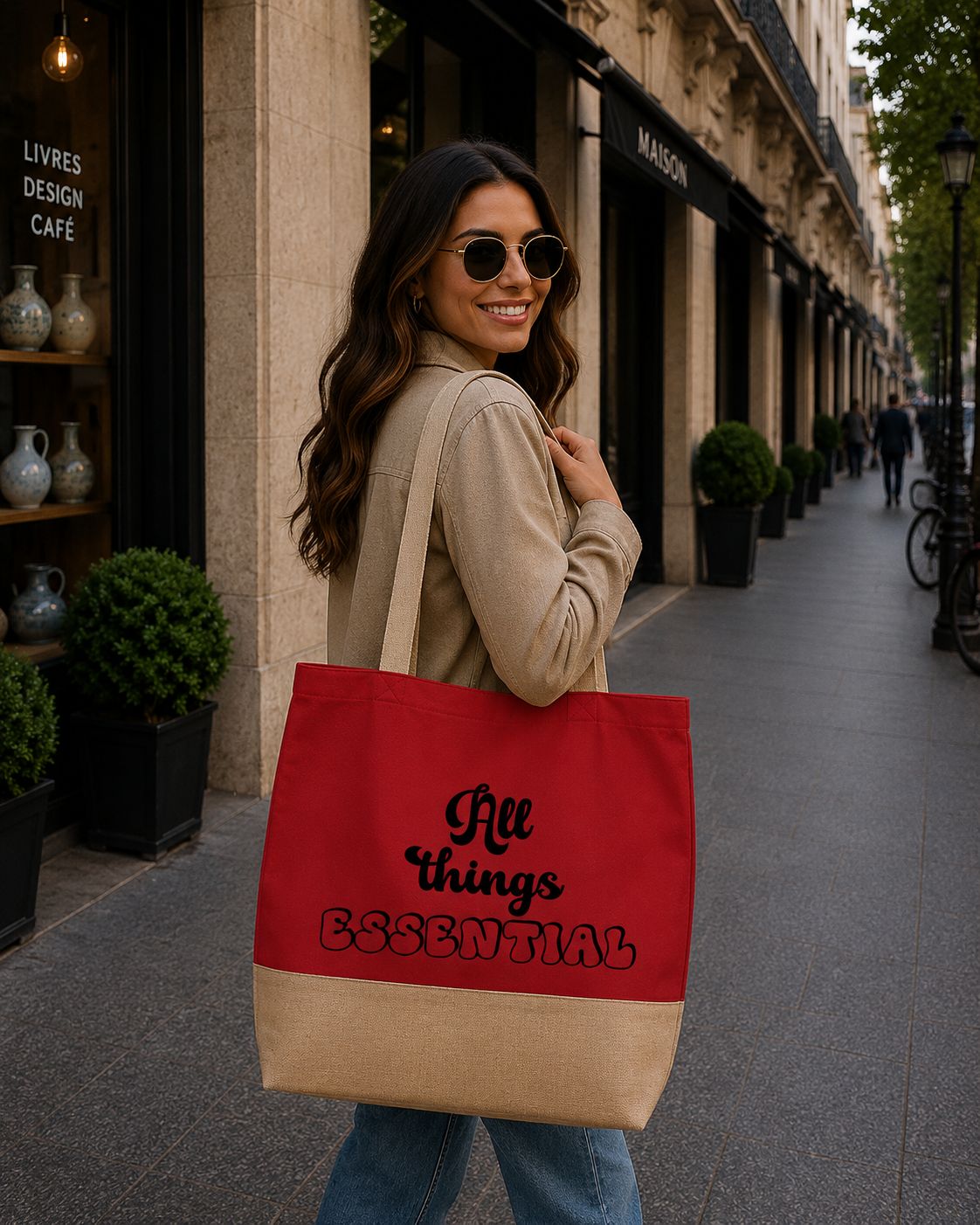 Strandtas “All Things Essential” – Trendy Grote Shopper voor Strand, Shopping &amp; Dagelijks Gebruik
