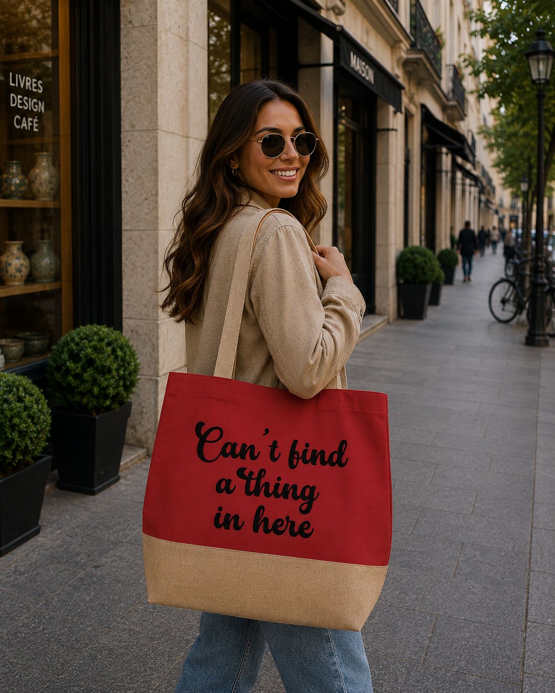 Strandtas “Can’t Find A Thing In Here” – Grappige Grote Shopper voor Strand, Vakantie &amp; Dagelijks Gebruik