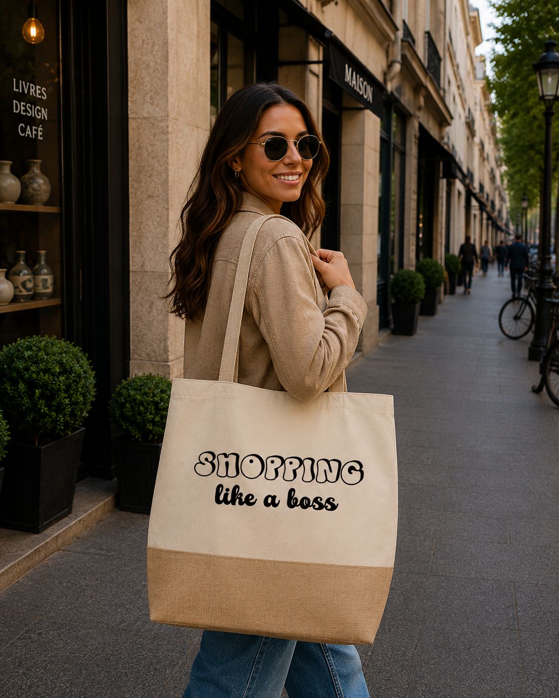 Strandtas “Shopping Like A Boss” – Trendy Shopper voor Strand, Shopping &amp; Dagelijks Gebruik