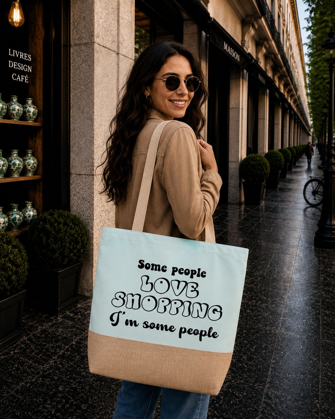 Strandtas “Some People Love Shopping, I’m Some People” – Grappige Shopper voor Echte Shopping Lovers