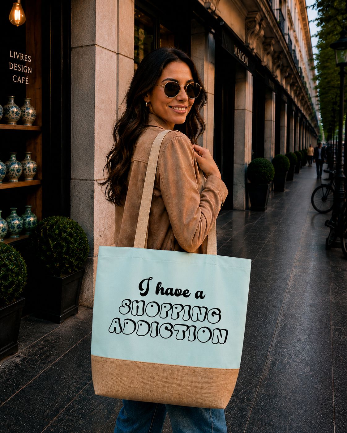 Strandtas “I Have A Shopping Addiction” – Grappige Shopper voor Shopaholics &amp; Fashion Lovers