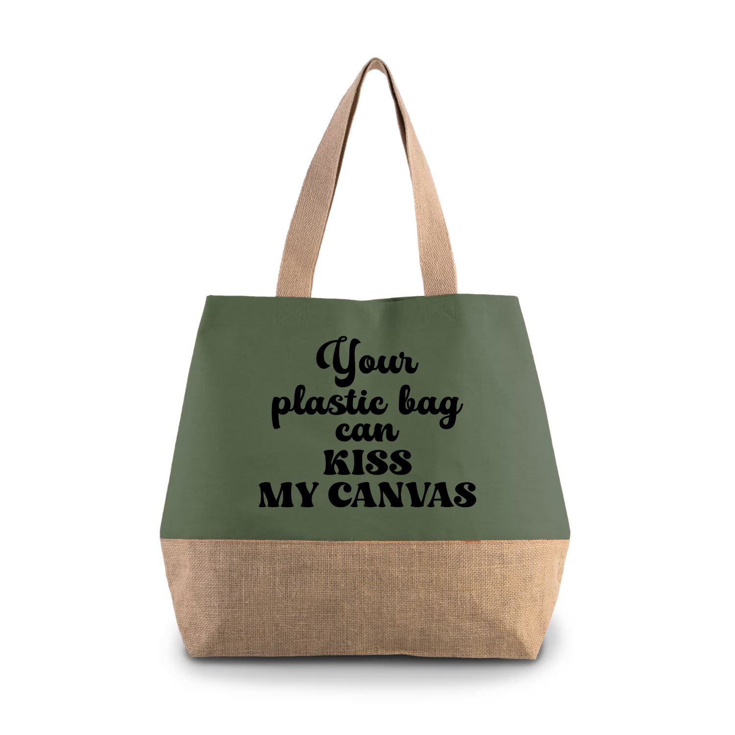 YOUR PLASTIC BAG CAN KISS MY CANVAS (verschillende kleuren)