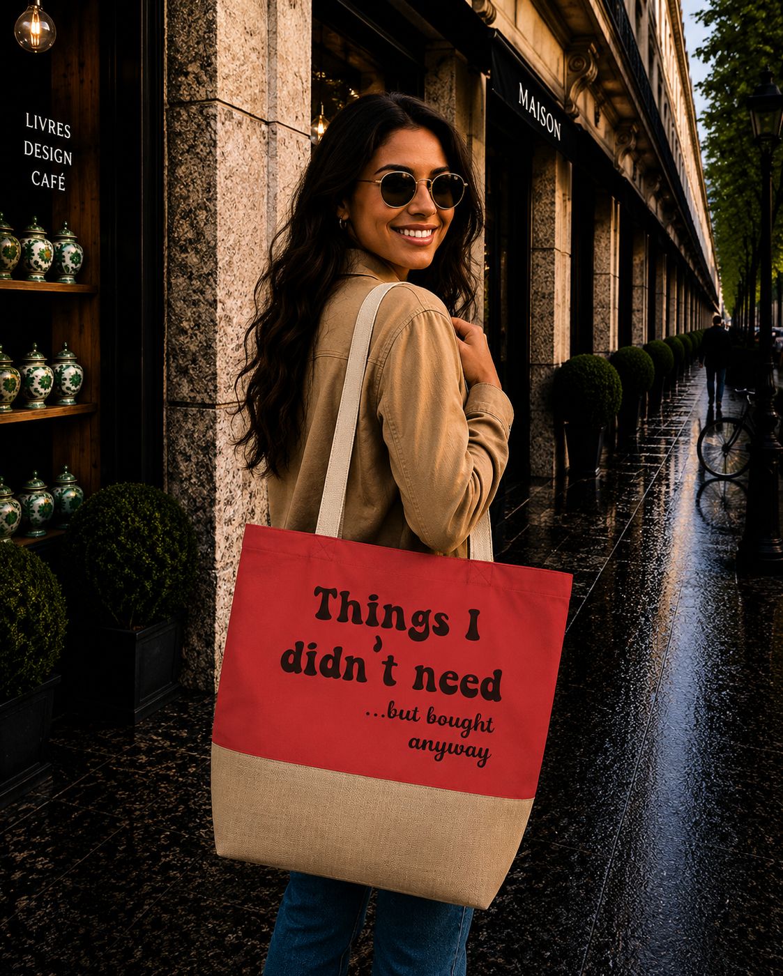 Strandtas “Things I Didn’t Need… But Bought Anyway” – Grappige Shopper voor Impulsieve Shopping &amp; Humor Lovers