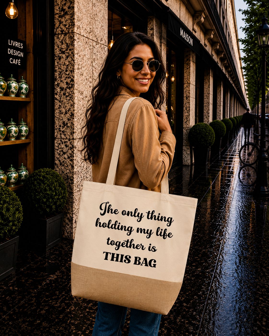 Strandtas “The Only Thing Holding My Life Together Is This Bag” – Grappige Shopper met Sarcastische Humor