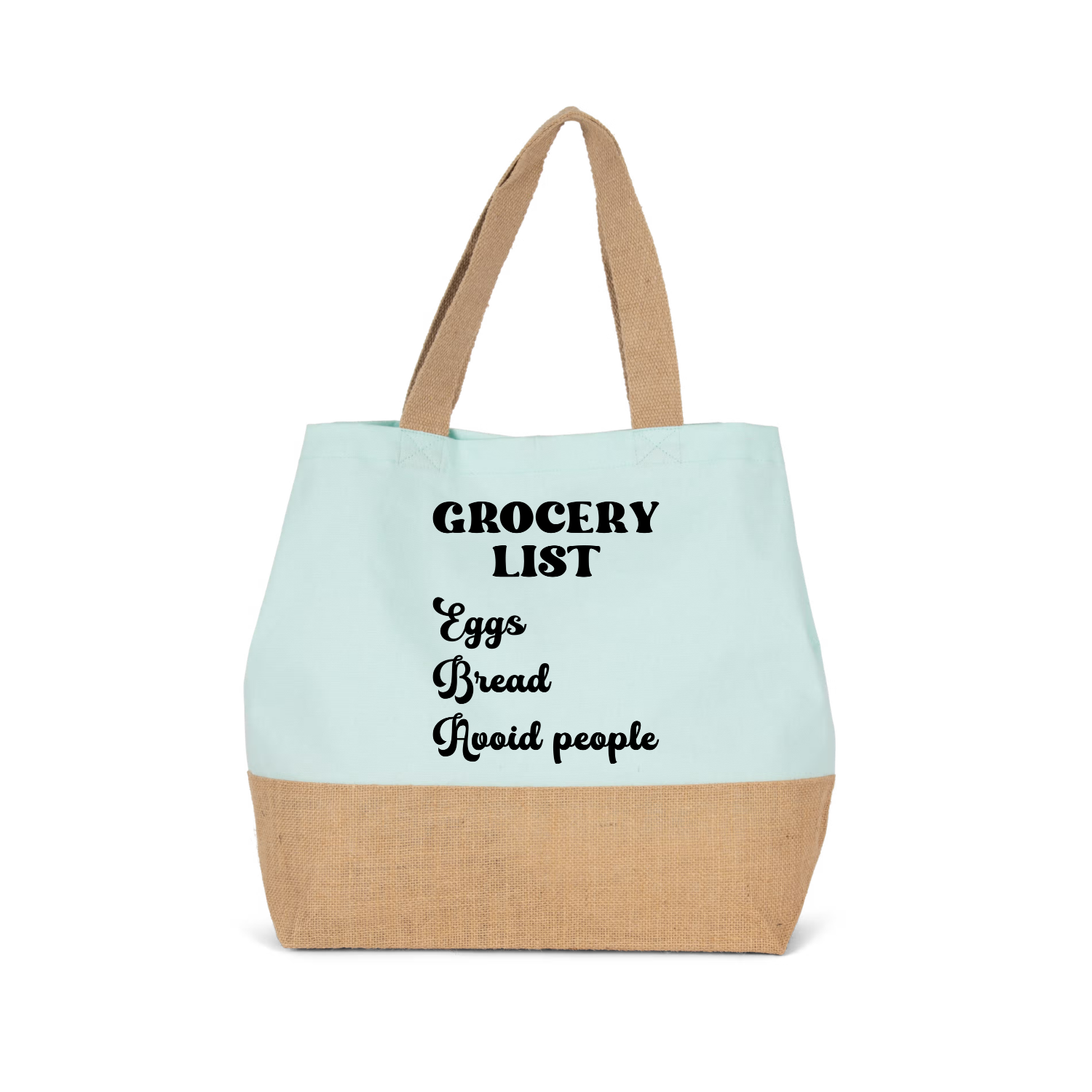 GROCERY LIST, EGGS, BREAD, AVOID PEOPLE (verschillende kleuren)
