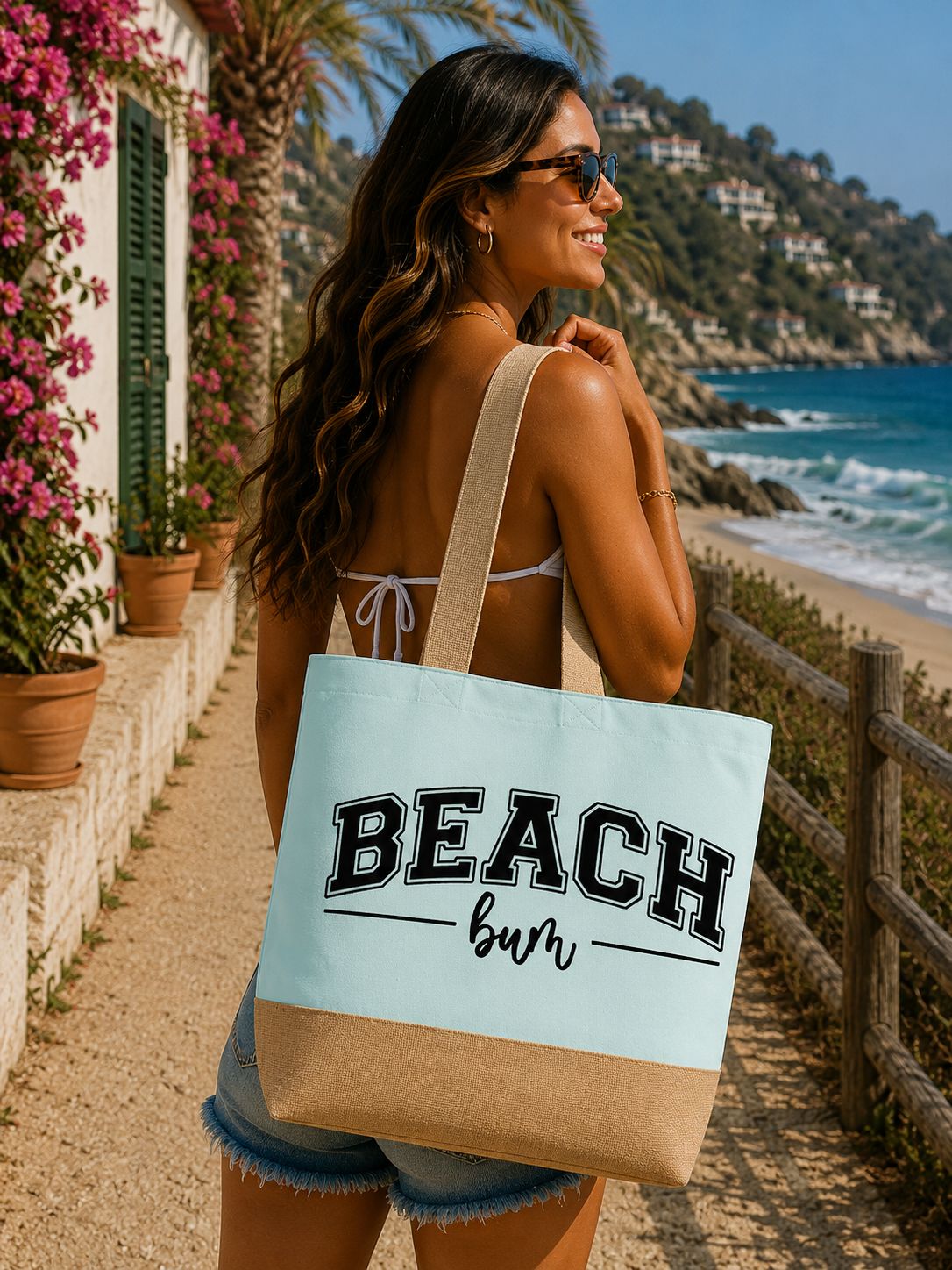Beach Burn Strandtas – Grote Canvas Beach Bag met Zomerse Print