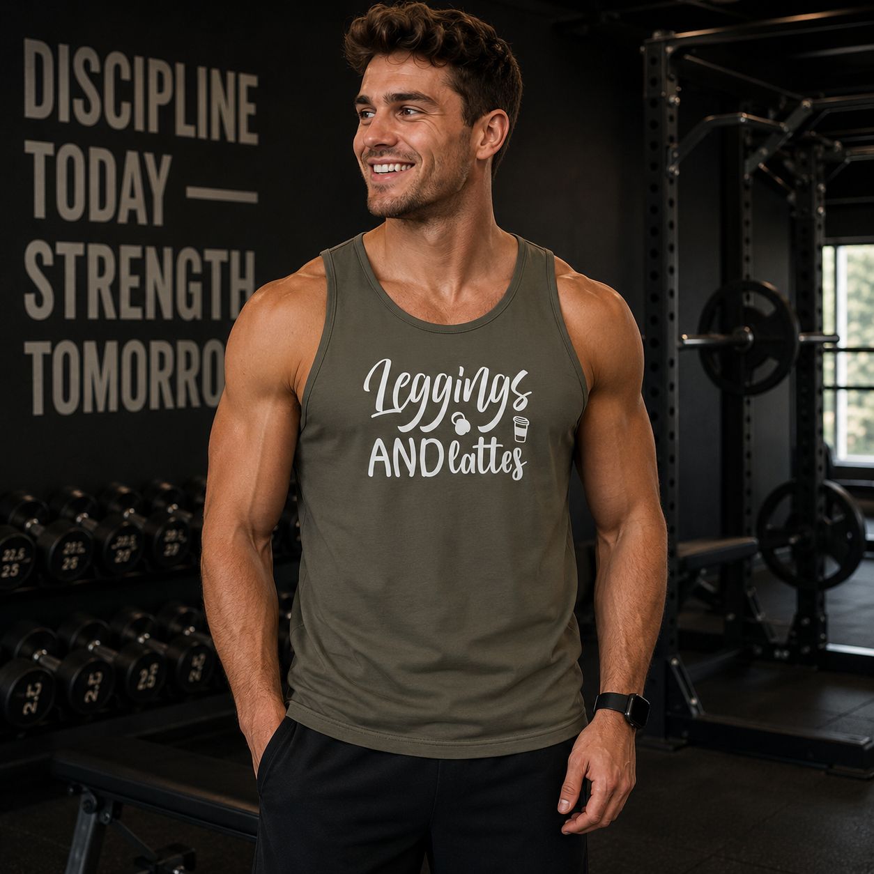 Leggings And Lattes Tanktop - Grappige Fitness Tanktop - Leuk Cadeau voor Sportliefhebbers