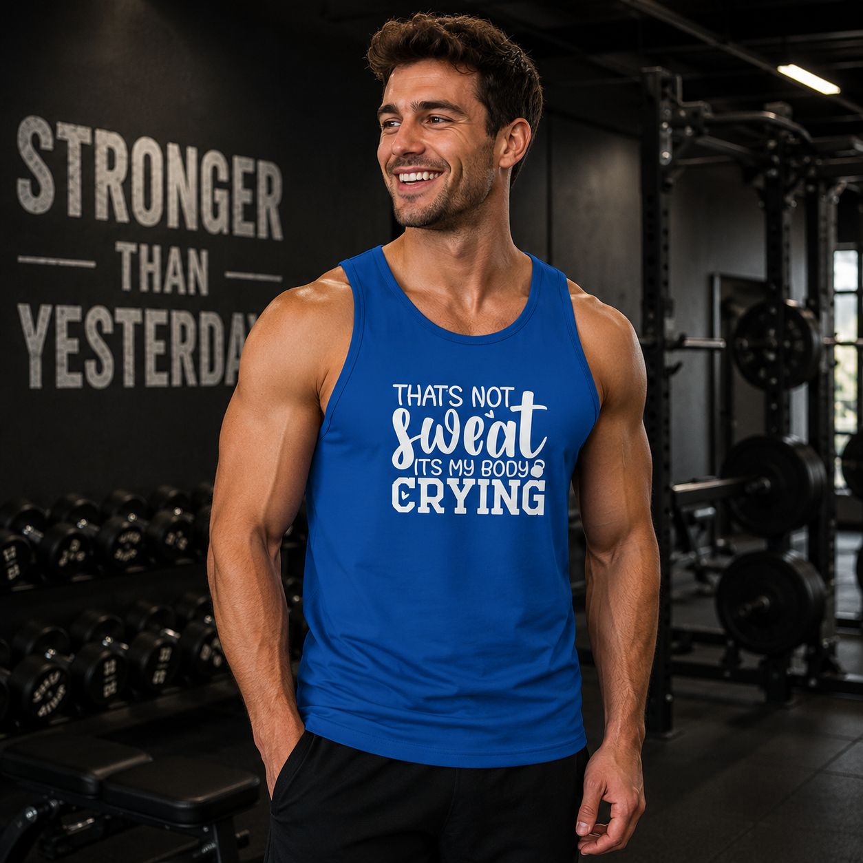 That's Not Sweat It's My Body Crying Tanktop - Grappige Fitness Tanktop - Leuk Cadeau voor Sportliefhebbers
