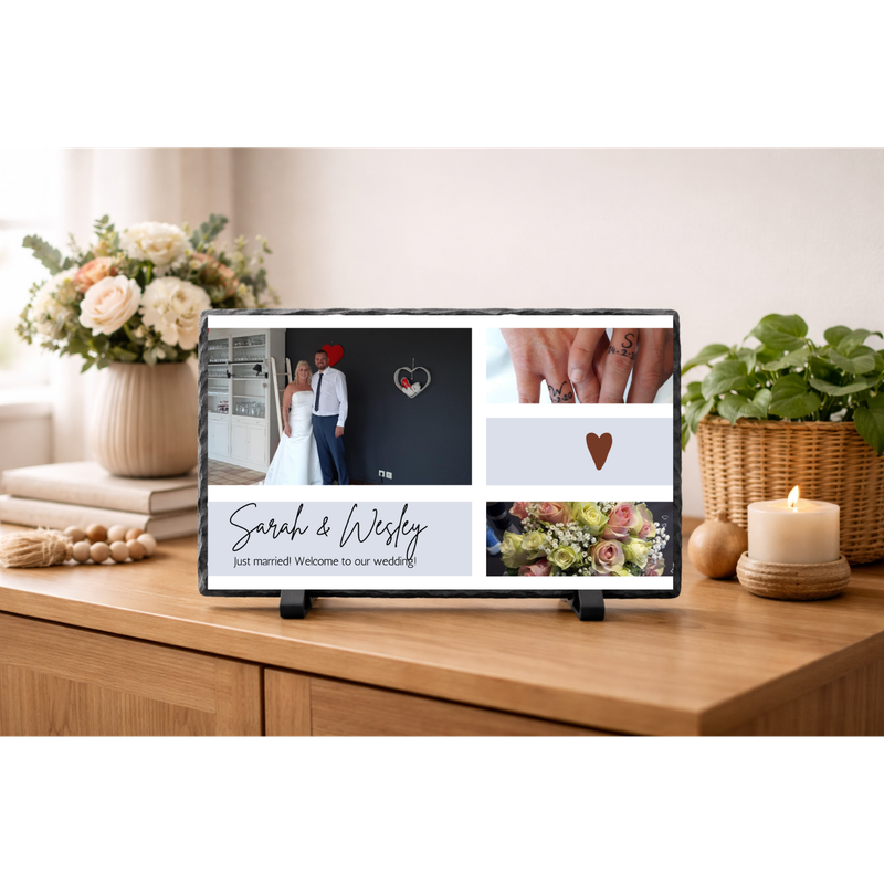 LEISTEEN 6 (upload 3 foto's + 2 namen+ tekst onder namen)