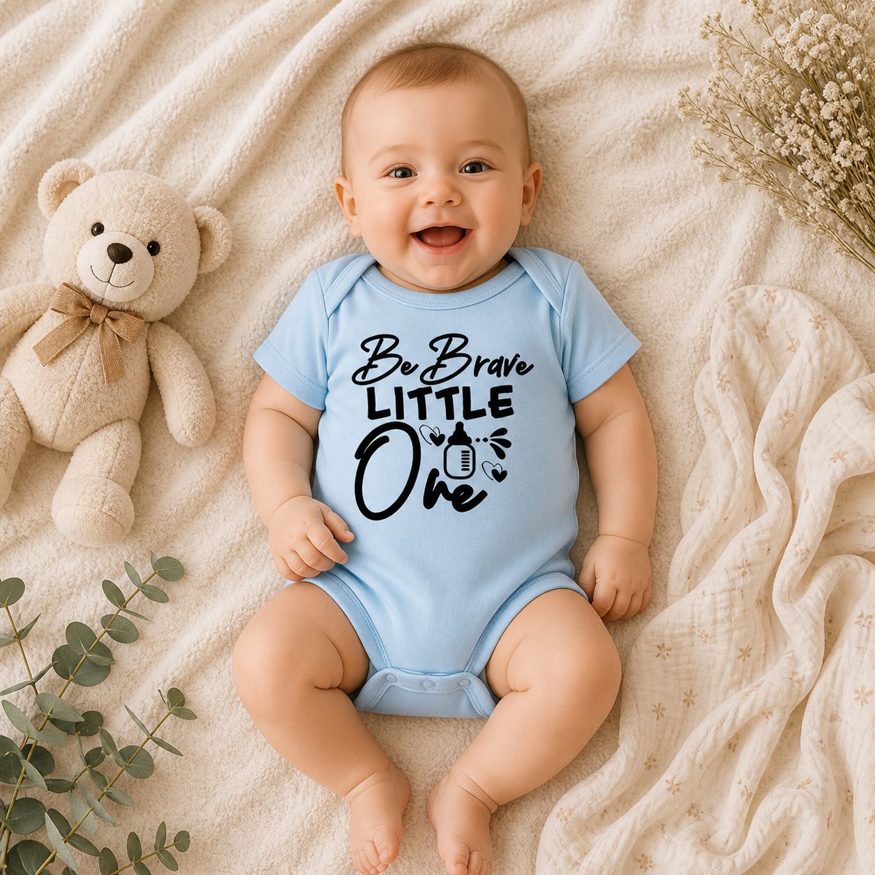 Baby Romper “Be Brave Little One” – Schattige Babykleding &amp; Origineel Kraamcadeau