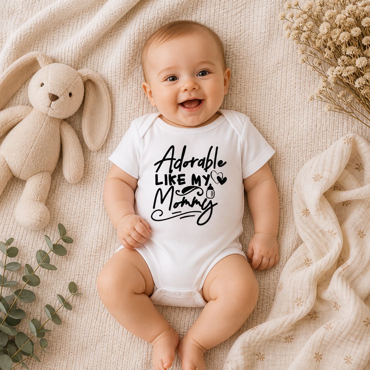 Baby Romper “Adorable Like My Mommy” – Schattige Babykleding &amp; Lief Kraamcadeau