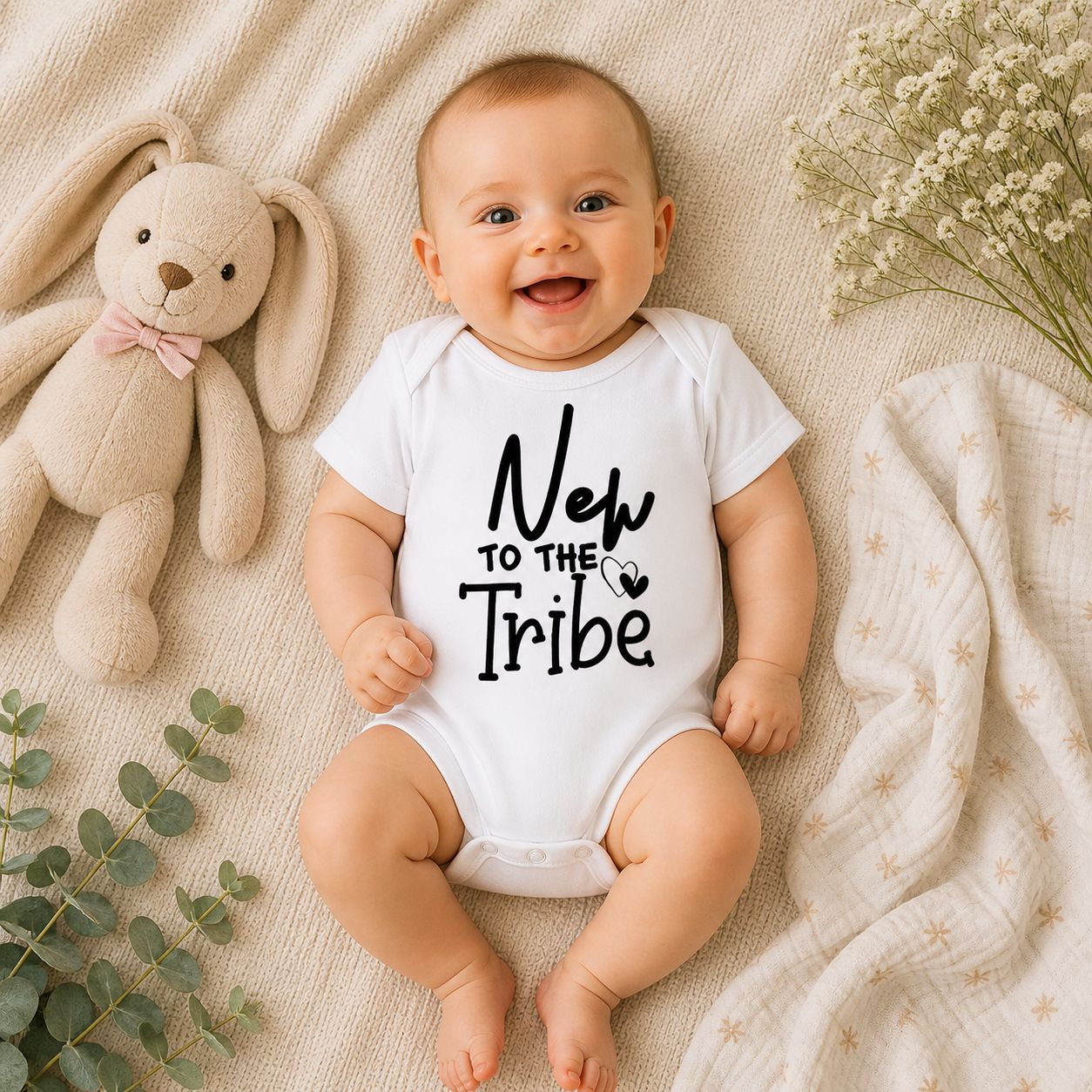 Baby Romper “New To The Tribe” – Schattige Babykleding &amp; Origineel Kraamcadeau