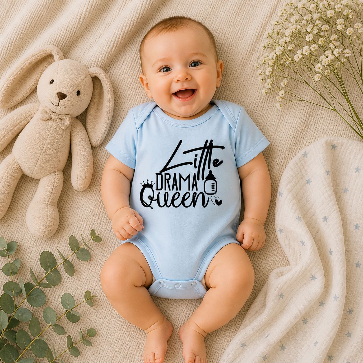 Baby Romper “Little Drama Queen” – Schattige Meisjes Babykleding &amp; Origineel Kraamcadeau