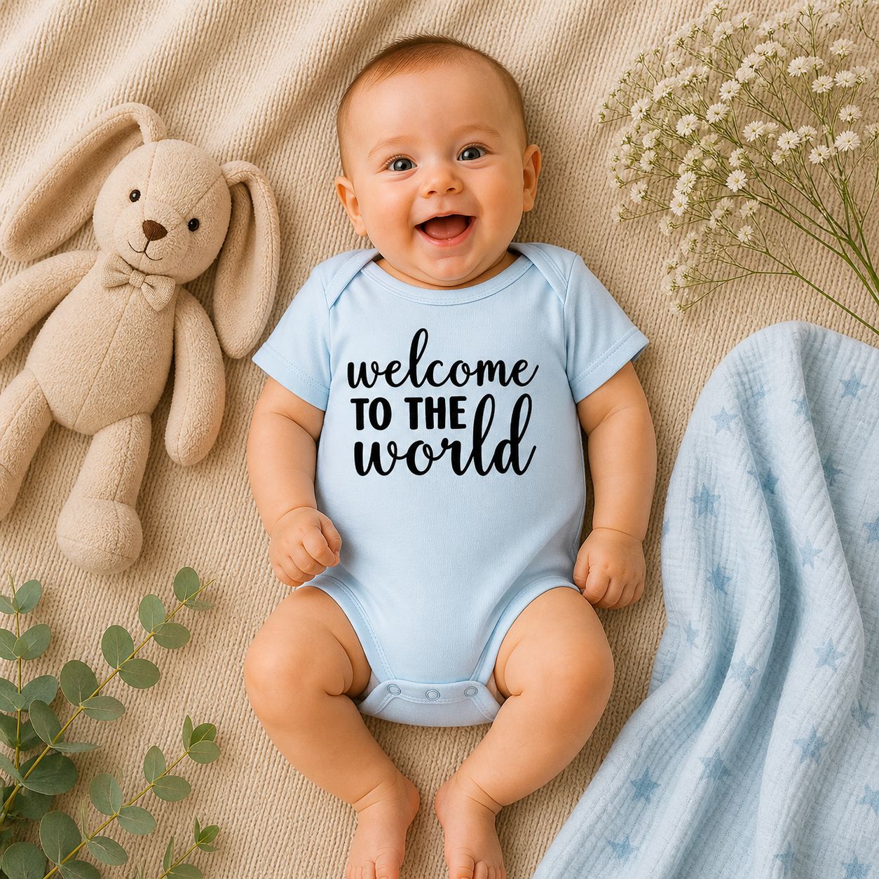 Baby Romper “Welcome To The World” – Schattige Babykleding &amp; Perfect Kraamcadeau