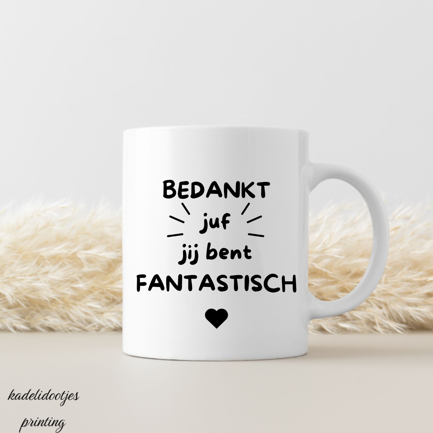 Bedankt Juf Jij Bent Fantastisch - Mok 11oz – Cadeau juf