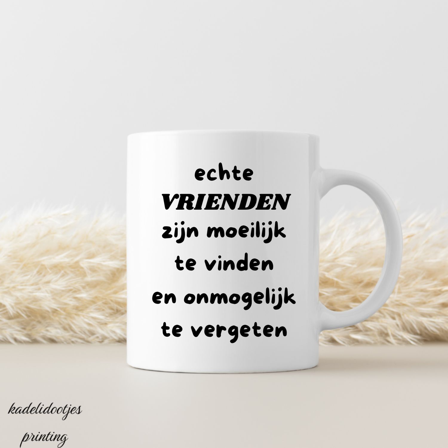 Echte Vrienden Zijn Moeilijk Te Vinden en Onmogelijk te Vergeten - Mok 11oz - Cadeau Vriend(in)