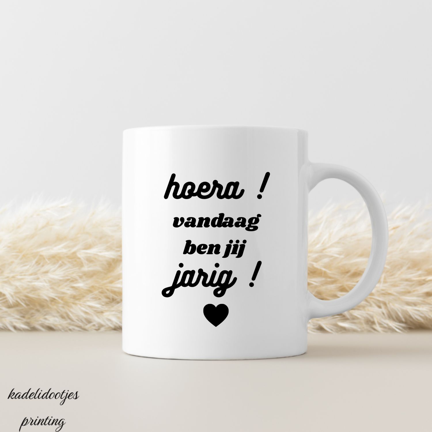 Hoera Vandaag Ben Jij Jarig - Mok 11oz - Verjaardag Cadeau